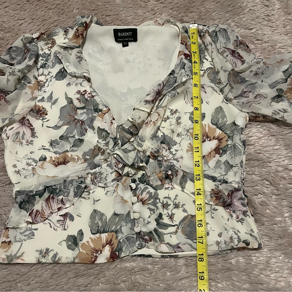 Revolve/Bardot floral long sleeve ruffled  blouse - Picture 8 of 14